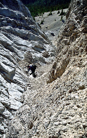 Descending the west route.