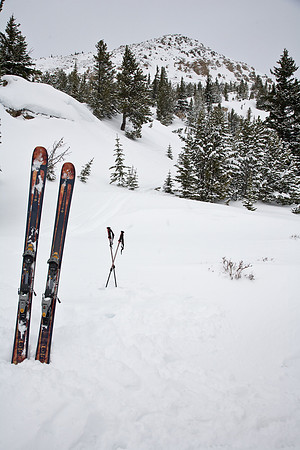 Where we dropped our skis.