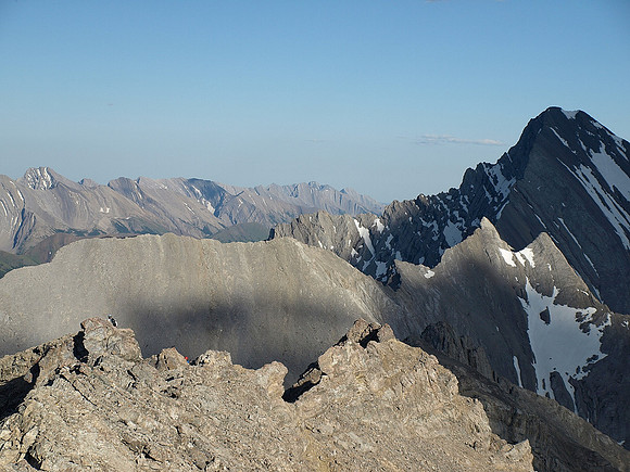 Wietse and Kev coming up to the summit - Storm on the right.