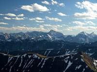 Looking over Grizzly and Highwood Ridge at Mount Joffre.