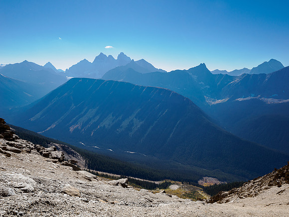 Descending the upper SW gully leading to valley bottom.