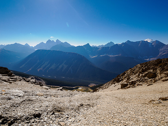 Descending the upper SW gully leading to valley bottom.