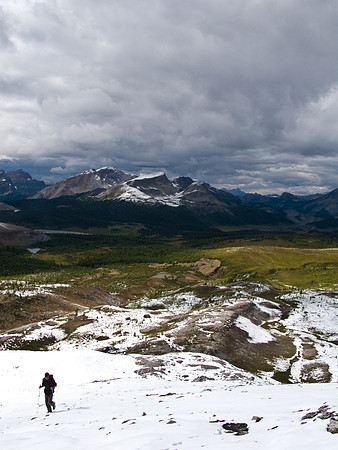 Rod makes his way up the lower slopes of Wonder Peak.