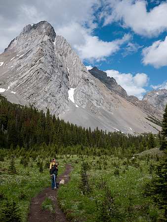 Crossing the avalanche runout zones.
