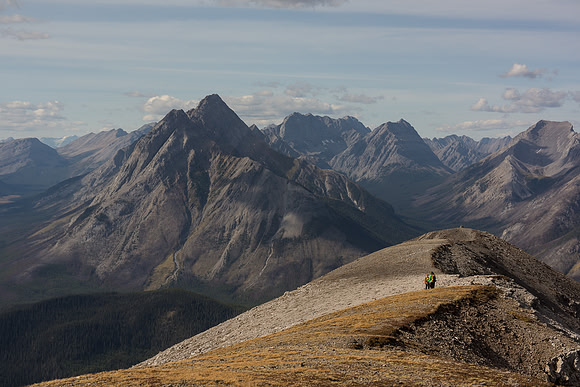 Hiking along the ridge. Cone and Allenby in the bg.