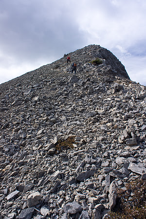 The terrain gets steep to the high point.