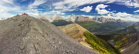 The gang on the summit. In the background is the Chester Lake peaks and Tryst Lake.