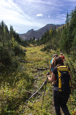 In the Monica Brook drainage, looking ahead to part of the loop.
