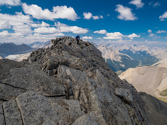 Ascending the NW ridge of Mount Goodair.