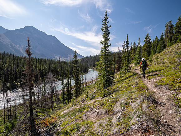 Hiking the Red Deer River Trail.