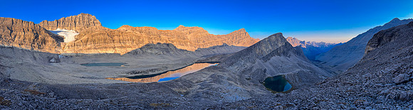 Sunrise on the east face of Cataract Peak from upper Roaring Creek.