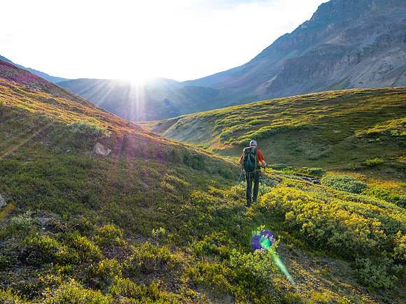 Hiking through the upper NW corner of McConnell meadows under Smoky Mountain.