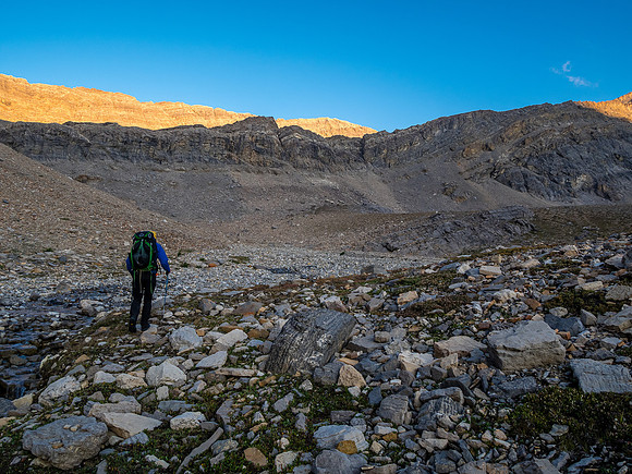 Hiking the upper NW corner of McConnell Meadows under Smoky Mountain.