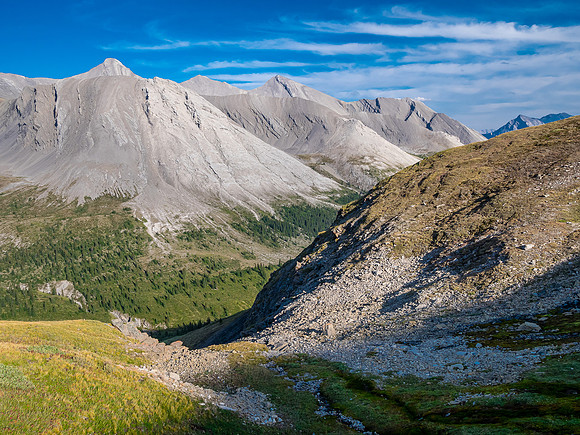 Hiking the McConnell Meadows above the north branch of McConnell Creek.