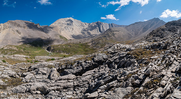 Ascending the NW ridge of Mount Goodair.
