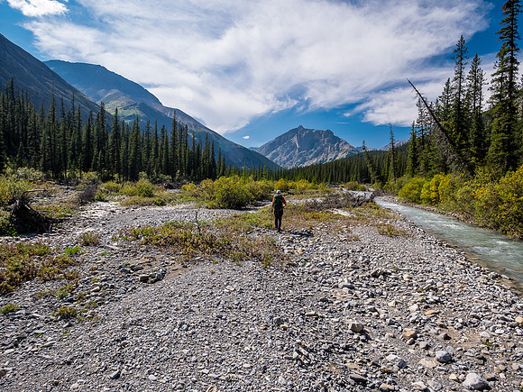 Hiking up McConnell Creek.