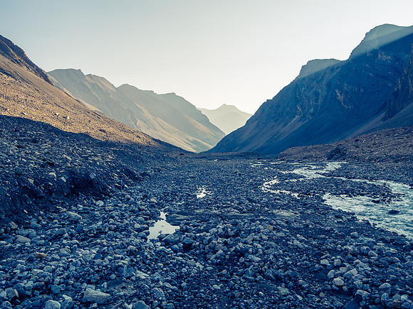 Hiking down the upper west branch of McConnell Creek.