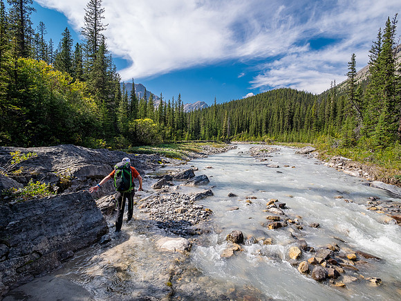 Hiking up McConnell Creek.