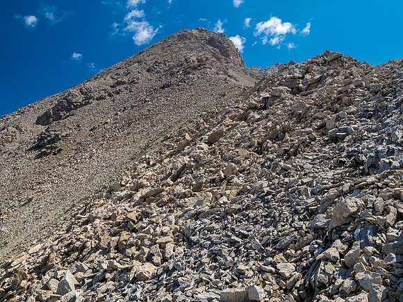 Ascending the NW ridge of Mount Goodair.