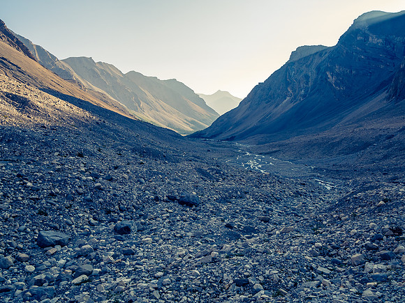 Hiking down the upper west branch of McConnell Creek.