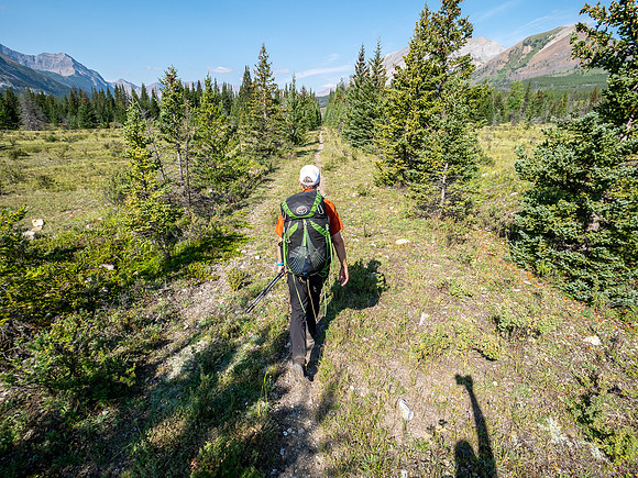 Hiking the Red Deer River Trail.