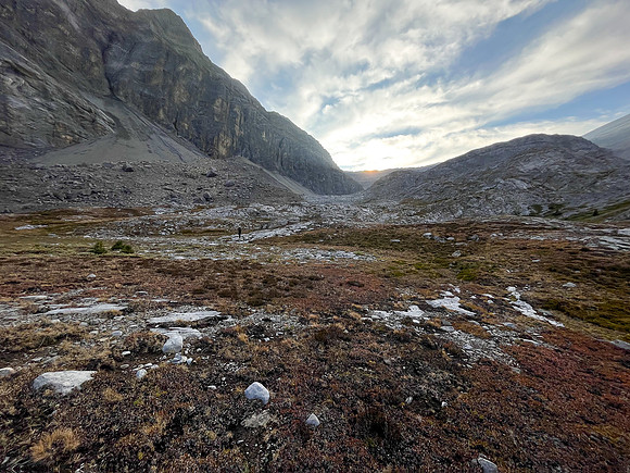 Hiking through the upper NW corner of McConnell meadows under Smoky Mountain.