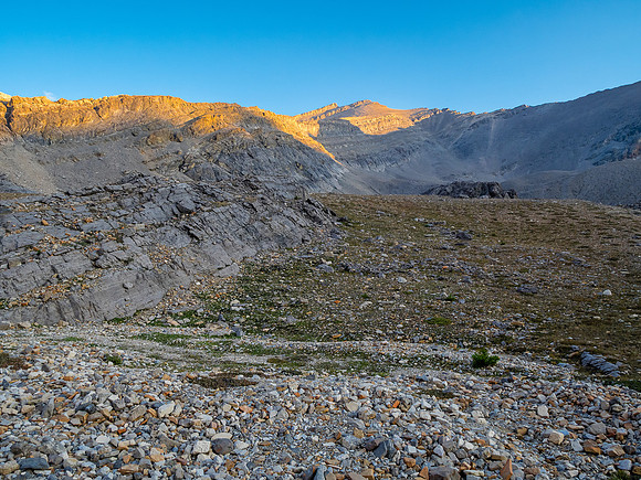 Hiking the upper NW corner of McConnell Meadows under Smoky Mountain.