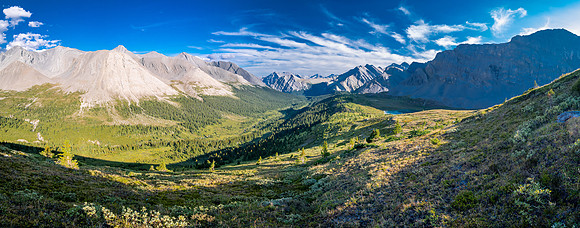 Hiking the McConnell Meadows above the north branch of McConnell Creek.