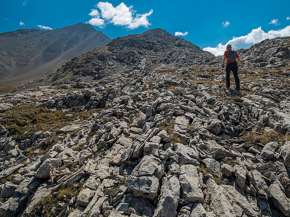 Ascending the NW ridge of Mount Goodair.
