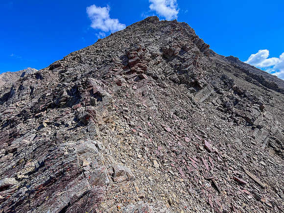 Ascending the NW ridge of Mount Goodair.