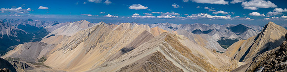 Descending the NW ridge of Mount Goodair to Roaring Creek.
