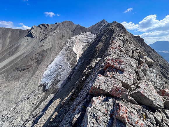 Ascending the NW ridge of Mount Goodair.