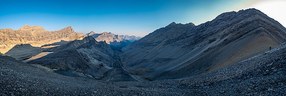 Views down Roaring Creek from under the McConnell Creek high col.