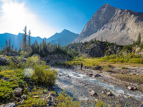 Hiking down the west branch of McConnell Creek.
