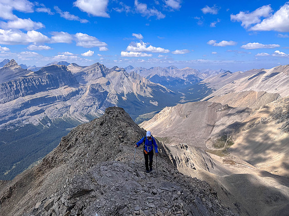 Ascending the NW ridge of Mount Goodair.
