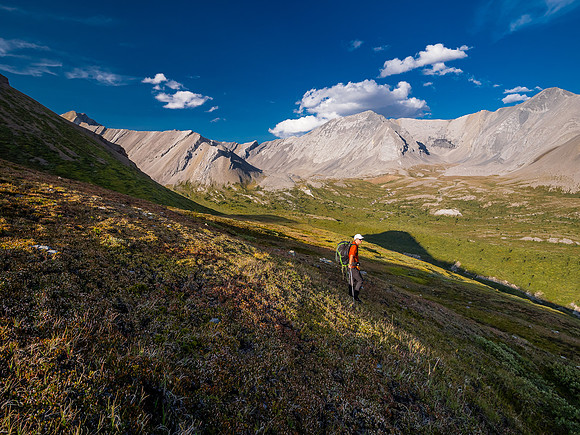 Hiking the McConnell Meadows above the north branch of McConnell Creek.