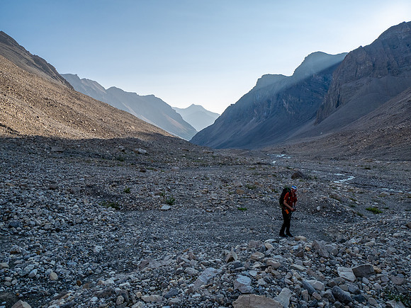 Hiking down the upper west branch of McConnell Creek.