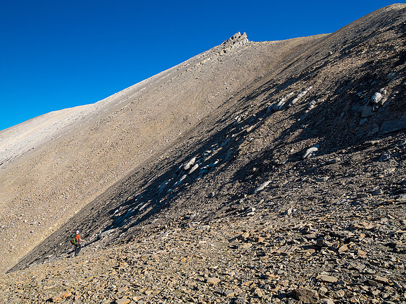 Dropping into Roaring Creek from the Smoky / Leblanc col.