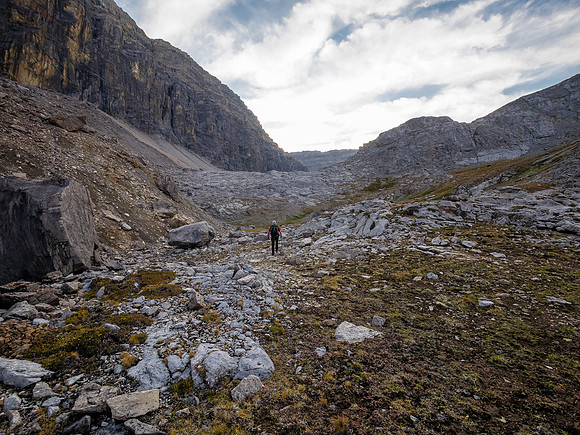 Hiking through the upper NW corner of McConnell meadows under Smoky Mountain.