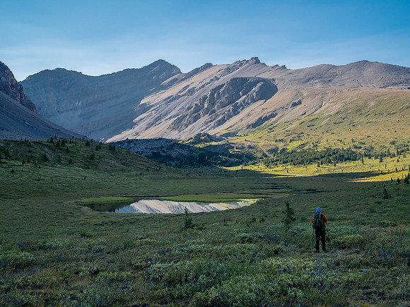 Hiking the McConnell Meadows above the north branch of McConnell Creek.