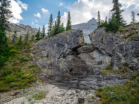 Hiking across the Roaring Creek valley.