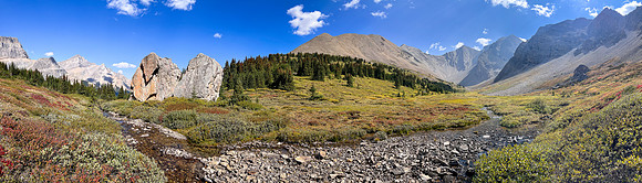 Traversing east above Roaring Creek to Mount Goodair.