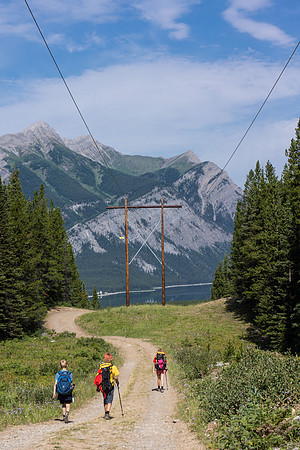 Hiking back along the Powerline Trail to the Elk Pass trail head.