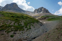 Approaching the east face of Tyrrell along a SE drainage.