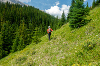 Hiking towards the east face of Tyrrell.