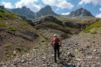 Approaching the east face of Tyrrell along a SE drainage.