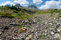 Approaching the east face of Tyrrell along a SE drainage.