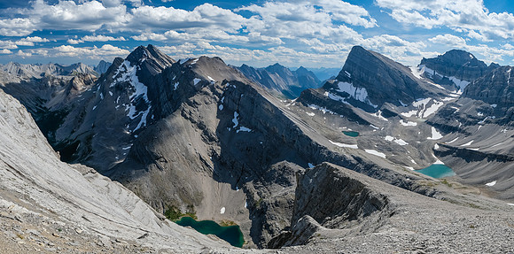 Towering, unnamed peaks including the unofficial Noetic Peak at left.