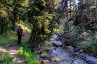 Hiking up the Mystic Pass trail.