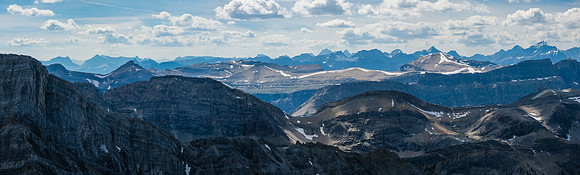 The Castle Mountain massif with Helena Ridge, Stuart Knob and Protection Mountain (R).